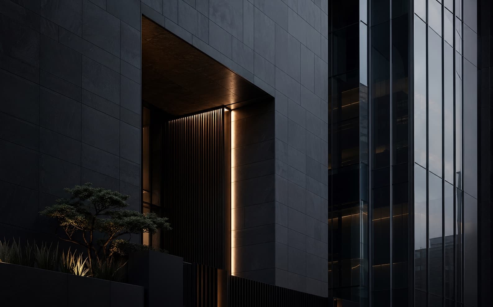 Architekturdetail einer modernen Wohnanlage