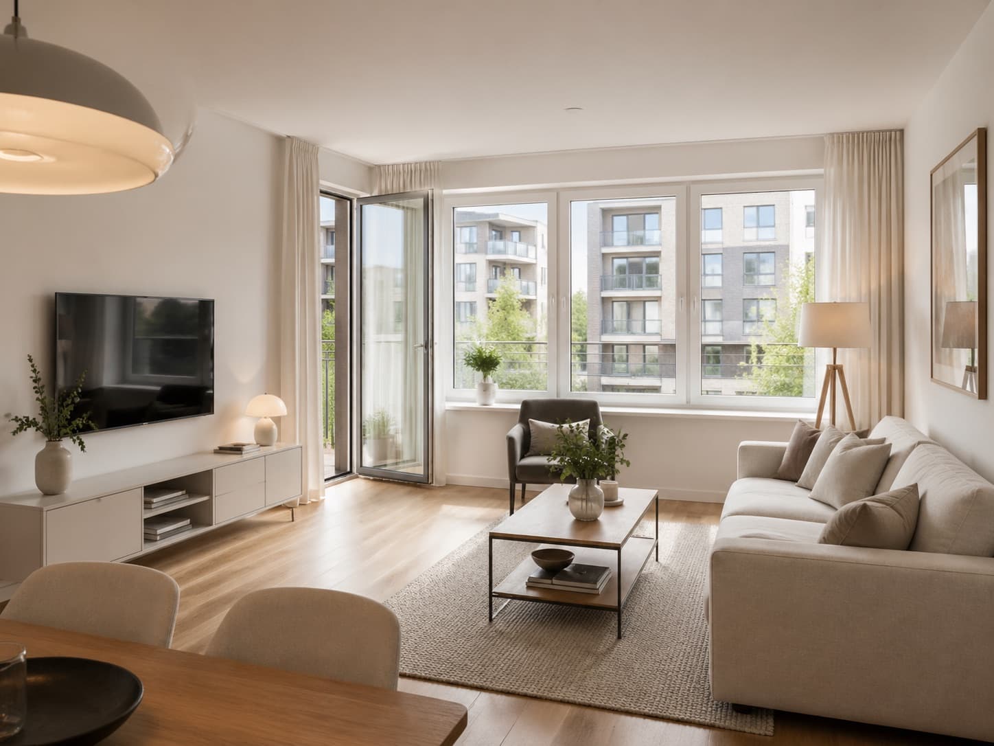 Helles Apartmentinterieur für Mietverwaltung